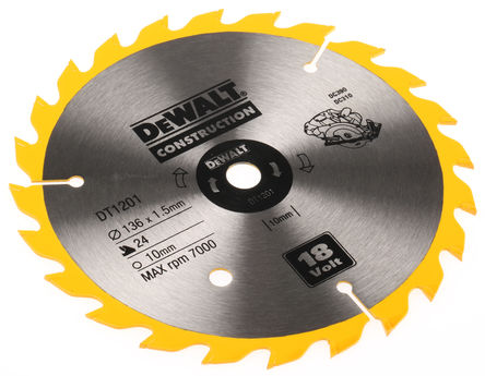 DeWALT - DT1201-QZ - Dewalt 136mmֱ 24 ̼ ԲƬ DT1201-QZ, 10mm		