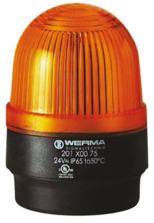 Werma - 20230068 - Werma 202 系列 黄色灯罩 氙 闪亮 信号灯塔 20230068, 230 V 交流, 壁挂式		