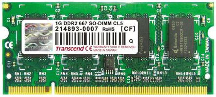 Transcend - TS128MSQ64V6U-i - Transcend 1 GB DDR2 667MHz ʼǱ ڴģ TS128MSQ64V6U-i, SODIMM		