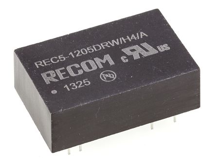 Recom - REC5-1205DRW/H4/A - Recom REC5 ϵ 5W ʽֱ-ֱת REC5-1205DRW/H4/A, 9  18 V ֱ, 5V dc, 500mA, DIPװ		