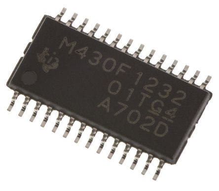 Texas Instruments - MSP430F1232IPWR - Texas Instruments MSP430 ϵ 16 bit MSP430 MCU MSP430F1232IPWR, 8MHz, 256 B, 8 kB ROM , 256 B RAM, TSSOP-28		
