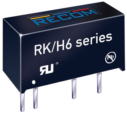 Recom - RK-0512S/H6 - Recom RK ϵ 1W ʽֱ-ֱת RK-0512S/H6, 12V dc, 84mA, 4kVѹ, 82%Ч, 7 Pin SIPװ		
