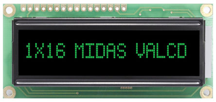 Midas - MC11605A12W-VNMLG - Midas MC11605 ϵ ͸ʽ ĸ LCD ɫʾ MC11605A12W-VNMLG, LED, 116ַ		