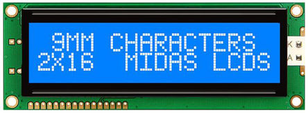 Midas - MC21609AB6W-BNMLW - Midas A ϵ ͸ʽ ĸ LCD ɫʾ MC21609AB6W-BNMLW, LED, 216ַ		