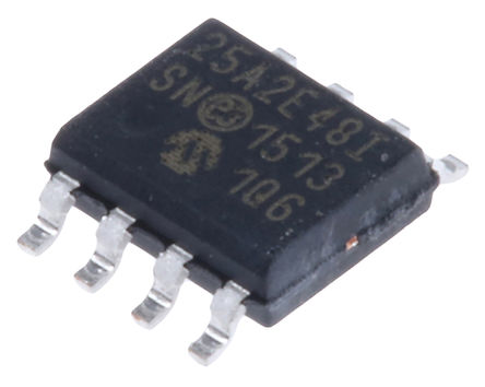 Microchip - 25AA02E48-I/SN - Microchip 25AA02E48-I/SN  EEPROM 洢, 2kbit, SPIӿ, 50ns, 1.8  5.5 V, 8 SOICװ		