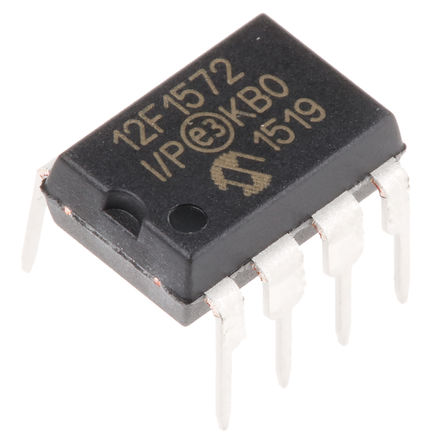 Microchip - PIC12F1572-I/P - Microchip PIC12F ϵ 8 bit PIC MCU PIC12F1572-I/P, 16MHz, 3.5 kB ROM , 256 B RAM, 1xUSB, PDIP-8		