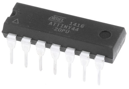 Microchip - ATTINY44-20PU - Microchip ATtiny ϵ 8 bit AVR MCU ATTINY44-20PU, 20MHz, 4 kB256 B ROM , 256 B RAM, PDIP-14		