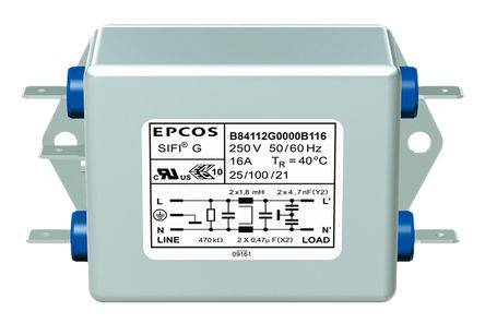 EPCOS - B84112G0000B112 - EPCOS B84112-G ϵ 12A 250 V /ֱ, 50 Hz, 60 Hz 尲װ EMI ˲ B84112G0000B112, װƬӶ		