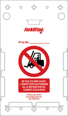 Brady - 136596 - Box of 10 Forkliftag holders, French		
