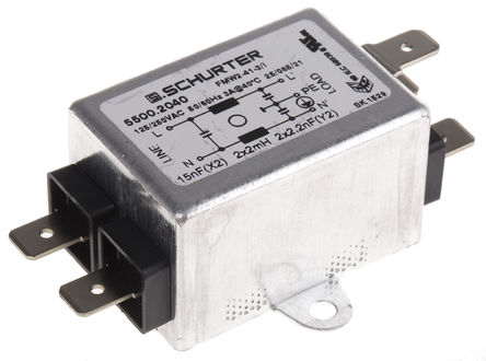 Schurter - 5500.2040 - Schurter FMW2 ϵ 3A 250 V , 60Hz 尲װ RFI ˲ 5500.2040, ƬӶ		