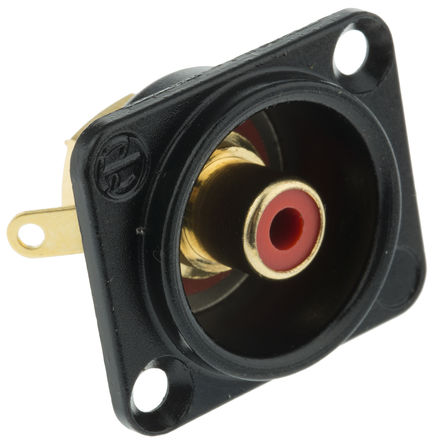 Neutrik - NF2D-B2 - Neutrik 16A RCA 插座 NF2D-B2, 面板安装, 金镀镍触x芯, -30 → +80 °C		