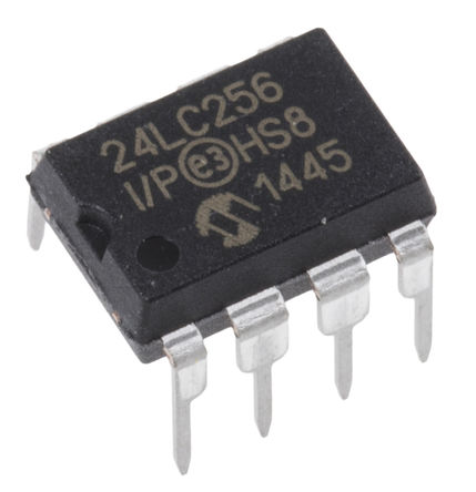Microchip - 24LC256-I/P - Microchip 24LC256-I/P  EEPROM 洢, 256kbit,  - I2Cӿ, 900ns, 2.5  5.5 V, 8 PDIPװ		