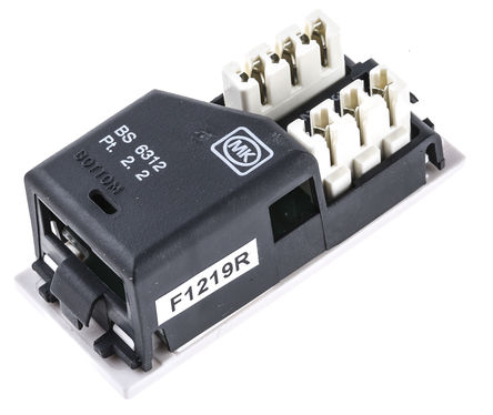 MK - K421 WHI - MK 1路 Cat5 RJ45 BT 辅助电话插座 K421 WHI		