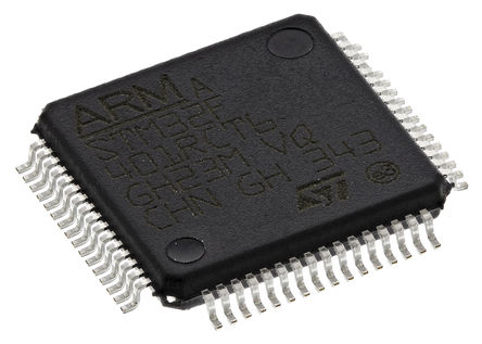 STMicroelectronics - STM32F401RCT6 - STMicroelectronics STM32F ϵ 32 bit ARM Cortex M4 MCU STM32F401RCT6, 84MHz, 256 kB ROM , 64 kB RAM, 1xUSB, LQFP-64		