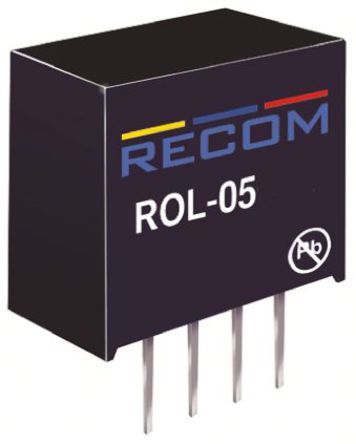 Recom - ROL-0512S - Recom ROL ϵ 0.5W ʽֱ-ֱת ROL-0512S, 4.5  5.5 V ֱ, 12V dc, 42mA		