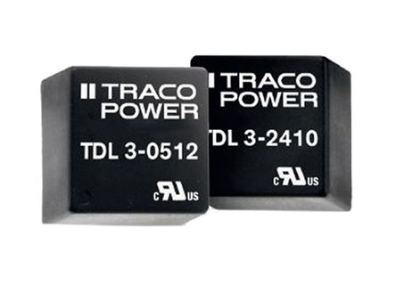 TRACOPOWER - TDL 3-0511 - TRACOPOWER TDL 3 ϵ 3W ʽֱ-ֱת TDL 3-0511, 4.5  10 V ֱ, 5V dc, Maximum of 600mA, 1.5kV dcѹ, 81%Ч		
