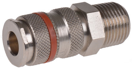 RS Pro - 019 RG 21 - RS Pro 19 系列 公 黄铜 气动快速连接接头 019 RG 21, 35 bar最大操作压力, R 1/2 外螺纹连接		