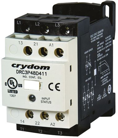 Crydom - DRC3R40D400 - Crydom DRC3R40D400 ̬Ӵ, 3P, 24 V /ֱԴ, 7.6A, DIN 찲װ, ݶӶ		