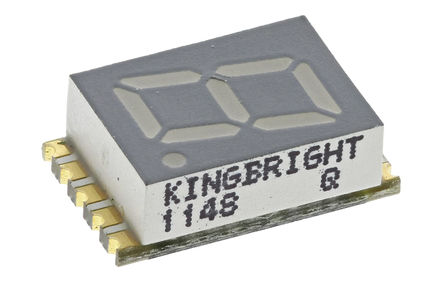 Kingbright - KCSC03-105 - Kingbright 1ַ 7  ɫ LED  KCSC03-105, 27 mcd, ҲС, 7.6mmַ, 氲װ		