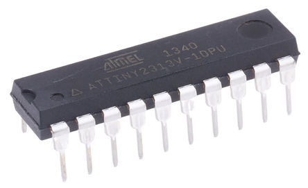 Microchip - ATTINY2313V-10PU - Microchip ATtiny ϵ 8 bit AVR MCU ATTINY2313V-10PU, 10MHz, 2 kB ROM , 256 B RAM, PDIP-20		