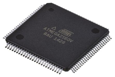 Microchip - ATMEGA2560V-8AU - Microchip ATmega ϵ 8 bit AVR MCU ATMEGA2560V-8AU, 8MHz, 256 kB, 4 kB ROM , 8 kB RAM, TQFP-100		