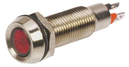 Marl - 508-501-21 - Marl 508-501-21 7 mm 凹形 红色 LED 指示器, 焊接片接端, 8.1mm安装孔尺寸, 12 V 直流		