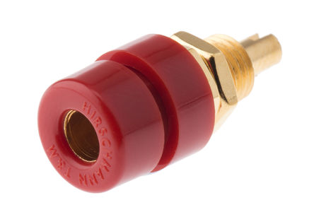 Hirschmann Test & Measurement - 930166701 - Hirschmann 930166701 红色 4mm 插座, 30 V ac, 60 V dc 32A, 镀金触点		