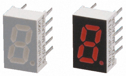 Broadcom - HDSP-U201 - Broadcom 1ַ 7  ɫ LED  HDSP-U201, 5.4 mcd, ҲС, 8mmַ, ͨװװ		