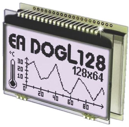 Electronic Assembly - EA DOGL128W-6 - Electronic Assembly ͸ ͼ LCD ɫʾ EA DOGL128W-6, 128 x 64pixels, SPI ӿ		