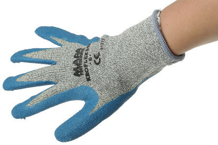 Mapa - 840018 - Mapa Kroflex 系列 2件装 抗切割 蓝色 橡胶 可重复使用的手套 840018, 橡胶涂层, 尺寸8 - S		