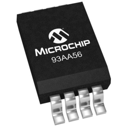 Microchip - 93AA56/SN - Microchip 93AA56/SN EEPROM 洢, 2kbit, 128, 256 x, 8 bit, 16 bit,  - Microwireӿ, 400ns, 1.8  5.5 V, 8		