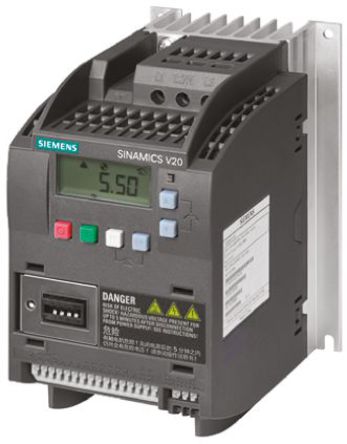 Siemens - 6SL3210-5BB12-5AV0 - Siemens SINAMICS V20 ϵ IP20 0.25 kW Ƶ 6SL3210-5BB12-5AV0, 0  550 Hz, 1.7 A, 200  240 V 		