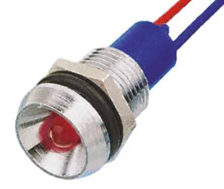 Tranilamp - LMR12/24DC/3 RED IP65 - Tranilamp LMR12/24DC/3 RED IP65 5 mm  ɫ LED ָʾ, ߽Ӷ, 12.7mmװ׳ߴ, 24 V ֱ		