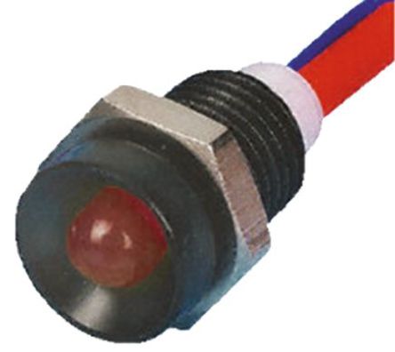 Tranilamp - LMR10/24DC/3 RED/BLK - Tranilamp LMR10/24DC/3 RED/BLK 5 mm  ɫ LED ָʾ, ߽Ӷ, 9.5mmװ׳ߴ, 24 V ֱ		