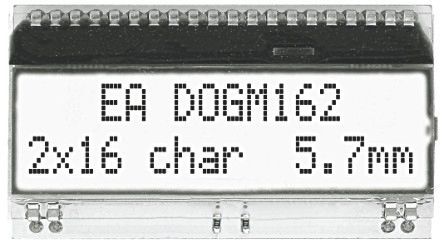 Electronic Assembly - EA DOGM162W-A - Electronic Assembly ͸ ĸ LCD ɫʾ EA DOGM162W-A, 216ַ, 4λ8λSPI ӿ		