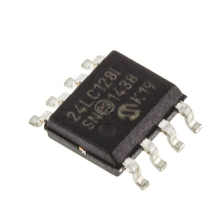 Microchip - 24LC128-I/SN - Microchip 24LC128-I/SN  EEPROM 洢, 128kbit,  - I2Cӿ, 900ns, 2.5  5.5 V, 8 SOICװ		