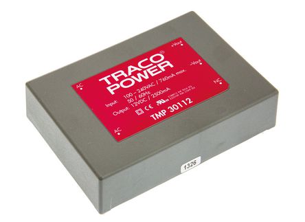 TRACOPOWER - TMP 30112 - TRACOPOWER 30W  ǶʽģʽԴ SMPS TMP 30112, 120  370 V dc, 85  264 V ac, 12V dc, 2.5A, 80%Ч		