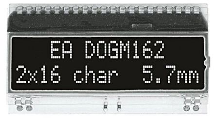 Electronic Assembly - EA DOGM162S-A - Electronic Assembly ͸ʽ ĸ LCD ɫʾ EA DOGM162S-A, 216ַ, 4λ8λSPI ӿ		