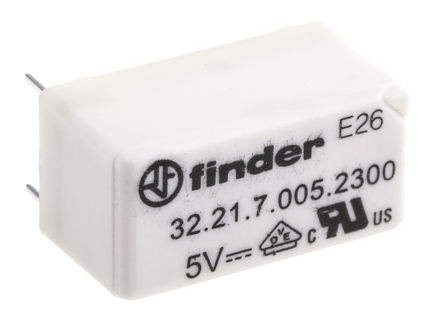 Finder - 32.21.7.005.2300 - Finder 32.21.7.005.2300  PCB װ Ǳ̵, 6 A, 5V dc		