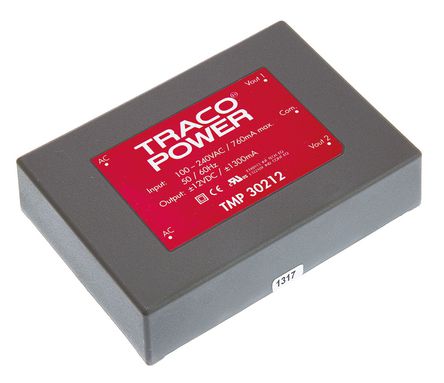 TRACOPOWER - TMP 30212 - TRACOPOWER 30W 2 ǶʽģʽԴ SMPS TMP 30212, 120  370 V dc, 85  264 V ac, 12V dc, 1.3A, 80%Ч		