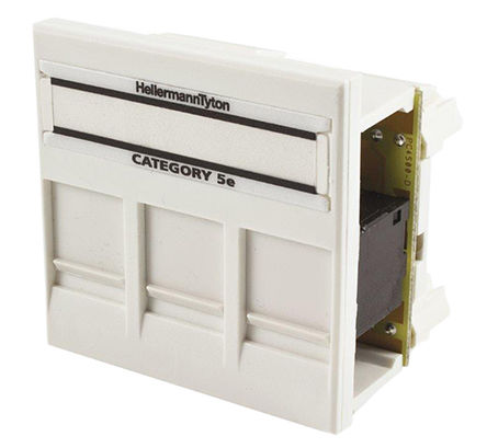 HellermannTyton - 852-35177 - HellermannTyton 3路 Cat5e RJ45 UTP RJ 插座模块 ASFP03-0308KBC5E/WH		