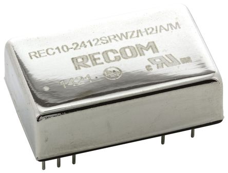 Recom - REC10-2412SRWZ/H2/A/M - Recom REC10/M ϵ 10W ʽֱ-ֱת REC10-2412SRWZ/H2/A/M, 9  36 V ֱ, 12V dc, 833mA, 2kV dcѹ, 85%Ч		