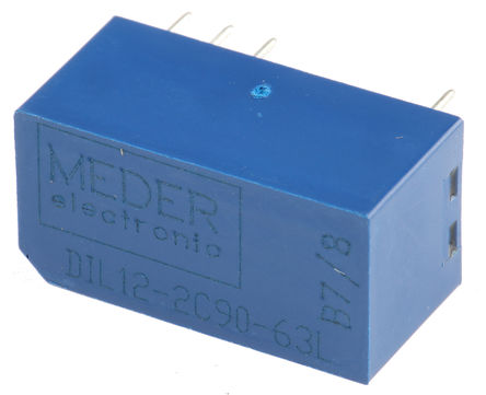 Meder - DIL12-2C90-63L - Meder DIL12-2C90-63L ˫˫ Ƭ̵, 250 mA, 12V dc, 20.1 x 10.2 x 10.2mm		