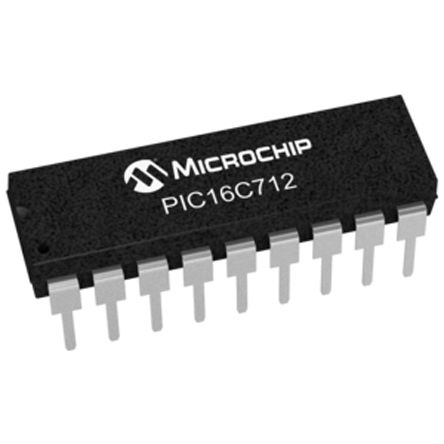 Microchip - PIC16C712-04/P - Microchip PIC ϵ 8 bit PIC MCU PIC16C712-04/P, 4MHz, 1K x 14  ROM EPROM, 128 B RAM, PDIP-18		