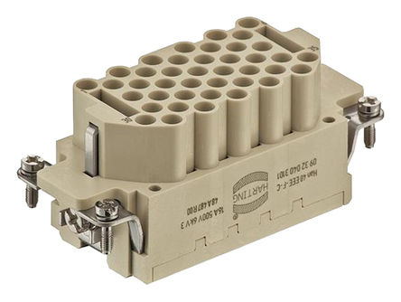 Harting - 09322403101 - Harting Han EEE HMC 系列 8行 40触点 40P+E极 插座 电源连接器 09322403101		