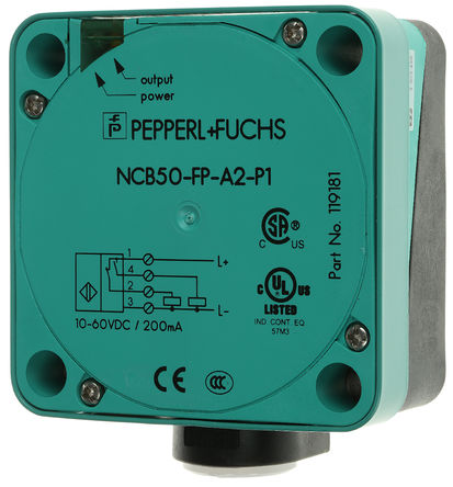 Pepperl + Fuchs - NCB50-FP-A2-P1 - Pepperl + Fuchs IP68 ״ ʽ NCB50-FP-A2-P1, 50 mm ⷶΧ, PNP, 10  60 V ֱԴ		