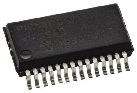 Microchip - PIC16F886-I/SS - Microchip PIC16F ϵ 8 bit PIC MCU PIC16F886-I/SS, 20MHz, 8192  ROM , 368 B RAM, SSOP-28		