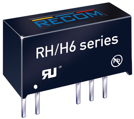 Recom - RH-0512D/H6 - Recom RH ϵ 1W ʽֱ-ֱת RH-0512D/H6, 12V dc, 42mA, 4kVѹ, 84%Ч, 7 Pin SIPװ		