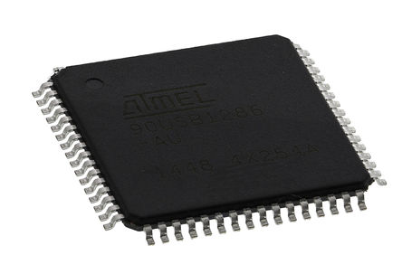 Microchip - AT90USB1286-AU - AT90 ϵ Microchip 8 bit AVR MCU AT90USB1286-AU, 20MHz, 128 kB, 4 kB ROM , 8 kB RAM, 1xUSB, TQFP-64		