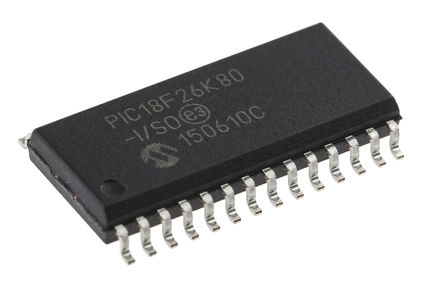 Microchip - PIC18F26K80-I/SO - PIC18F ϵ Microchip 8 bit PIC MCU PIC18F26K80-I/SO, 64MHz, 64 kB ROM , 1024 B3648 B RAM, SOIC-28		